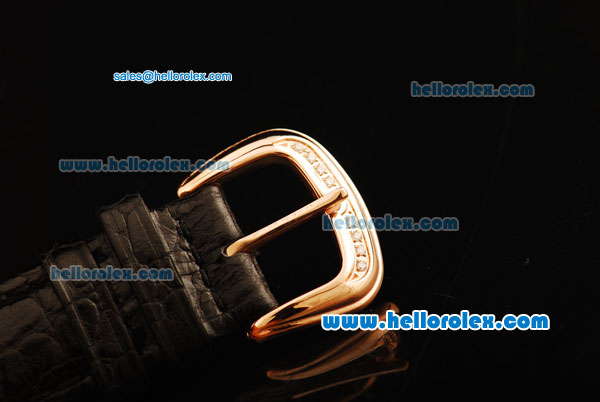 Franck Muller Long Island Swiss ETA Quartz Movement Diamond Bezel with White Dial and Black Leather Strap - Click Image to Close